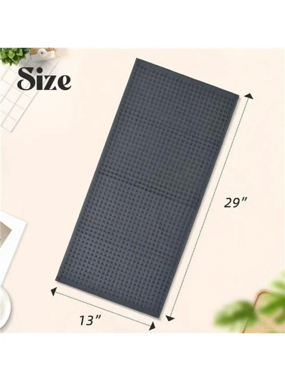 Waffle Hand Towels Set 2 Pack Cotton Quick Dry Lint Free Bathroom Kitchen Face